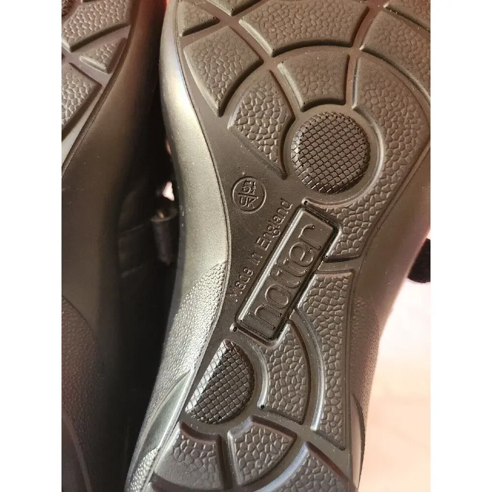 Hotter Women's u.s. 7.5 Black Leather Mary Jane Comfort Shoes Made in England